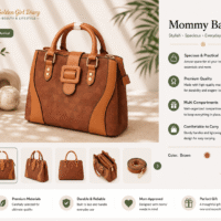 Classic Brown Buckle Mommy Handbag