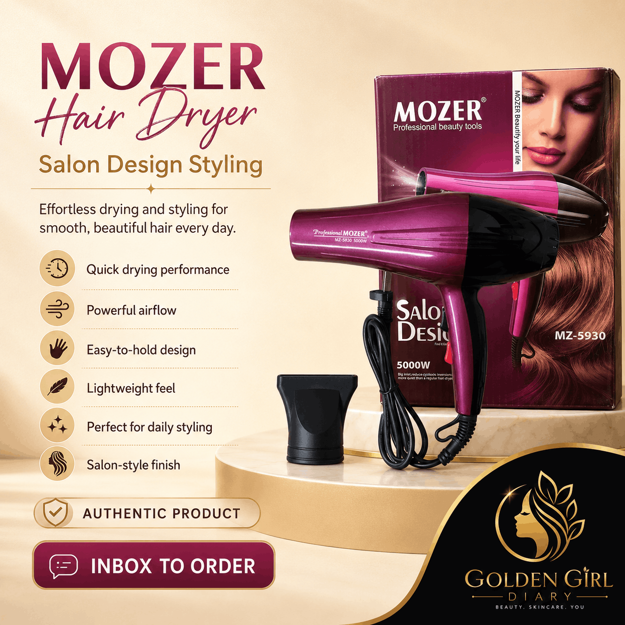 Mozer MZ 5930 5000w hair dryer