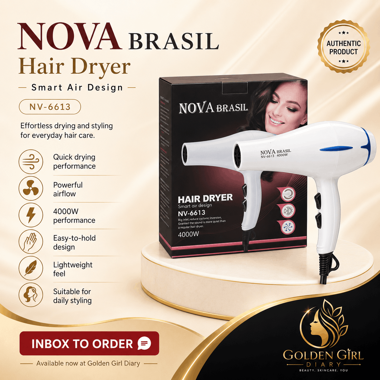 Nova brasil NV 6613 4000w hair dryer