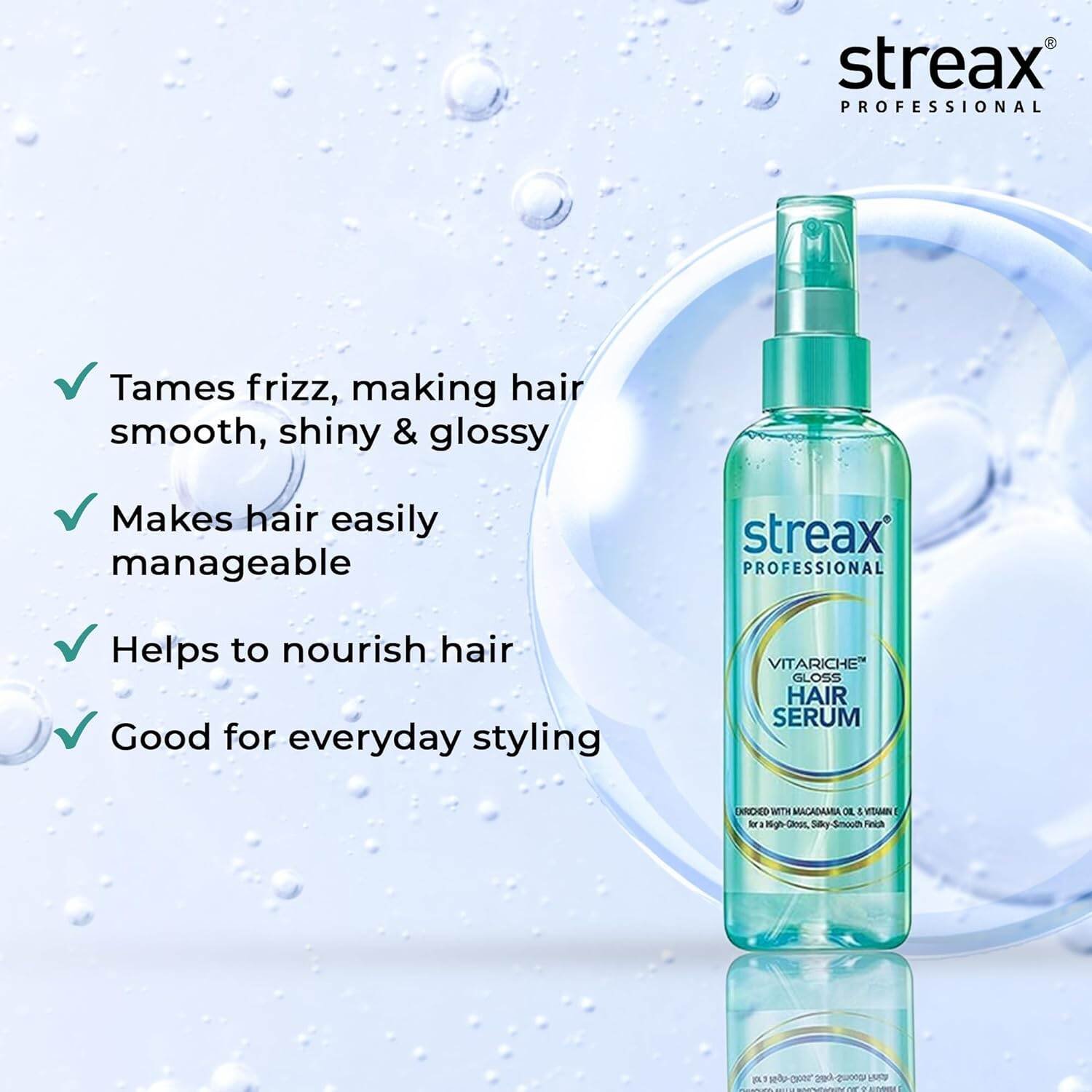 Streax Professional Hair Serum Vitariche Gloss - 115ml - Image 2
