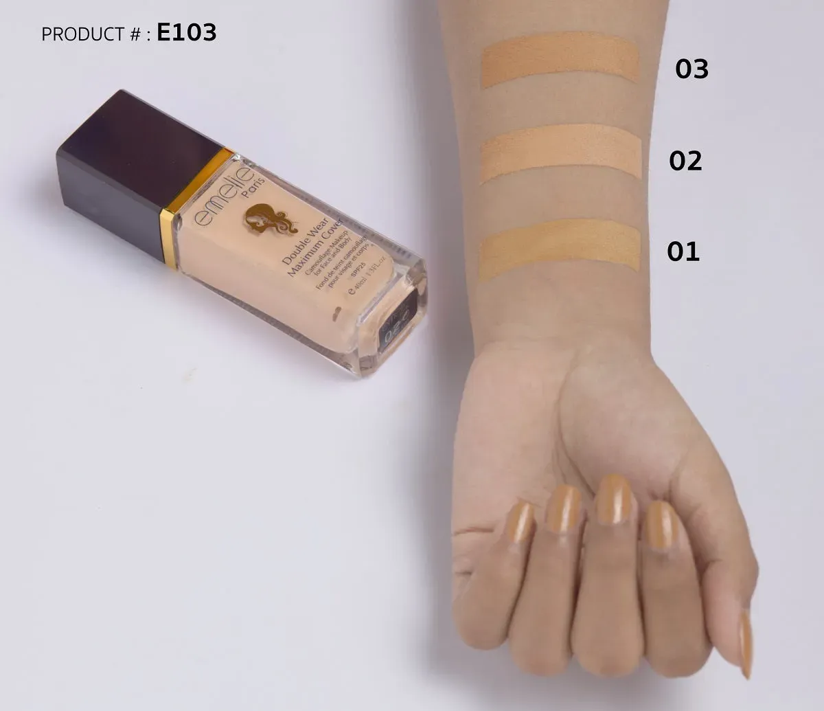 Emelie Paris Foundation Double Wear & Maximum Cover Foundation - Image 2