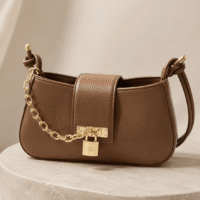 Black Chain Lock Shoulder Bag