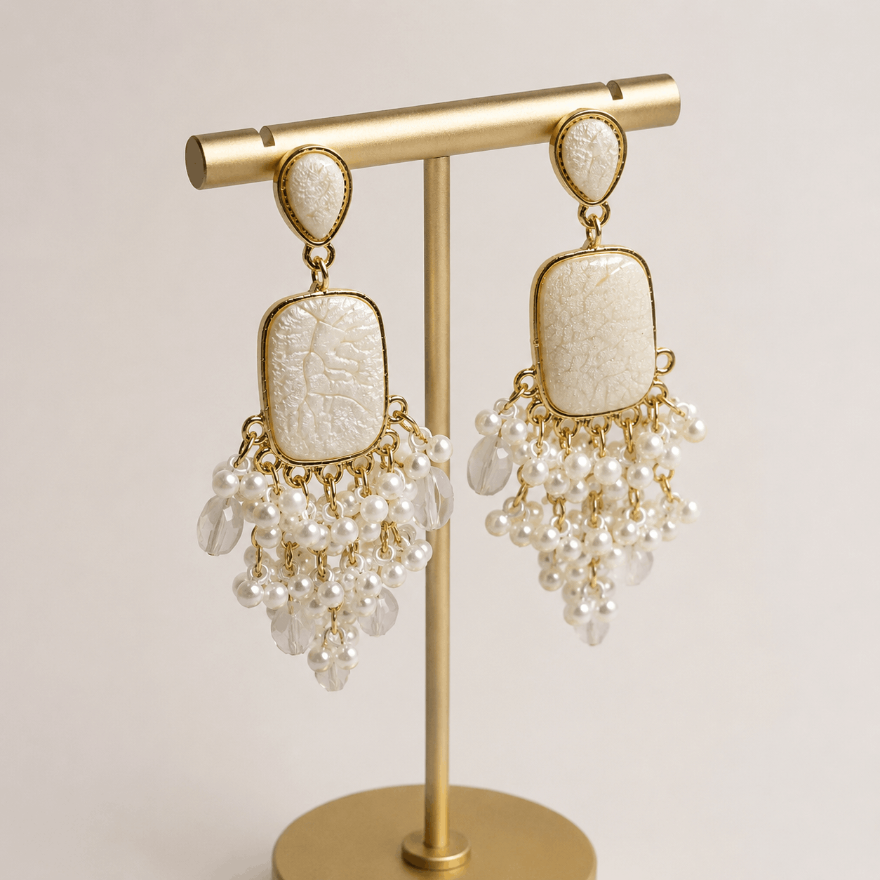 Crystal Floral Chain Drop Earrings