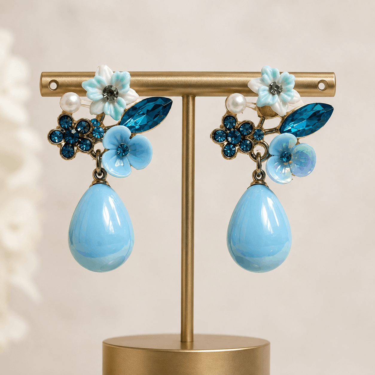 Crystal Marquise Statement Drop Earrings