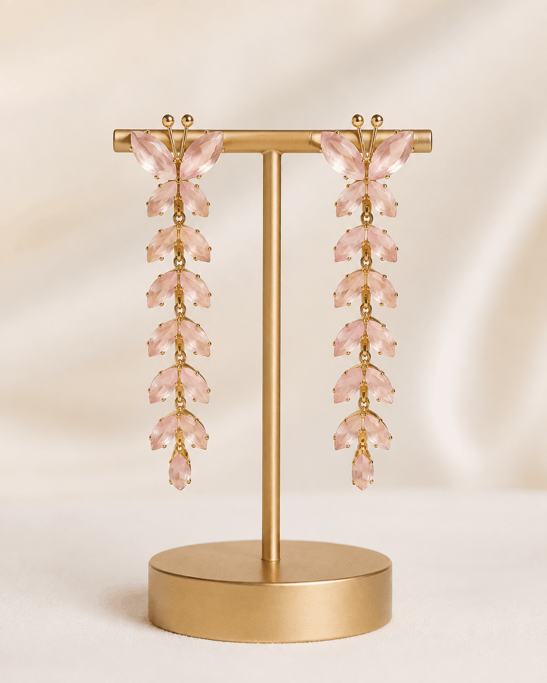 Crystal Round Chain Tassel Earrings