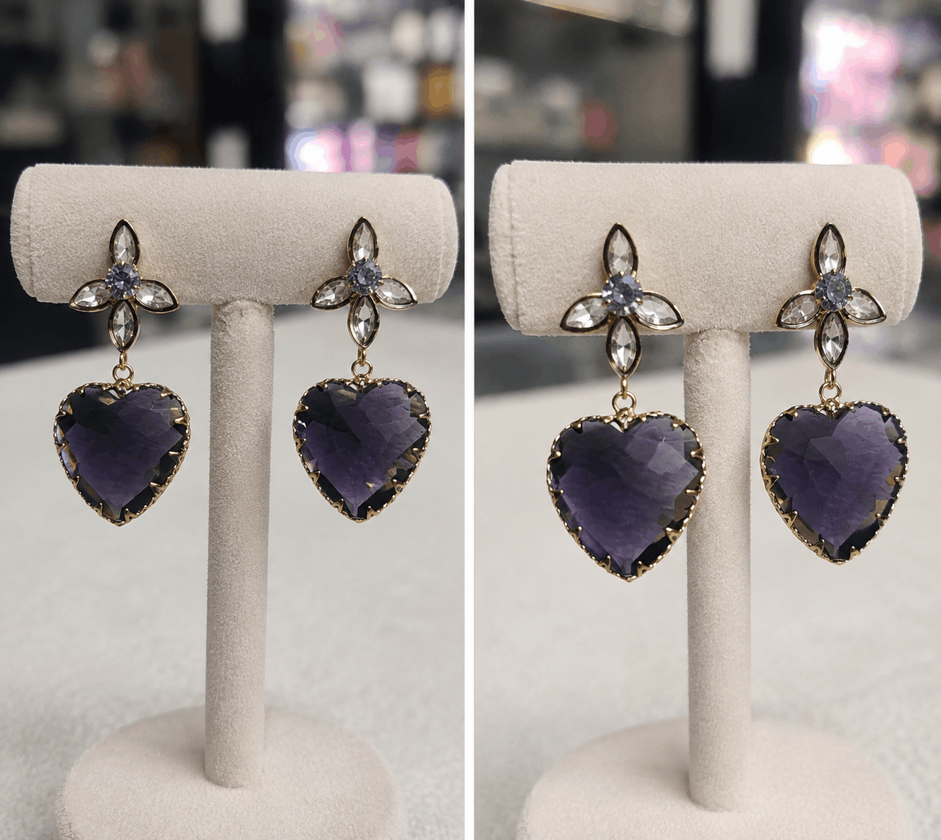 Crystal Star Cascade Long Earrings