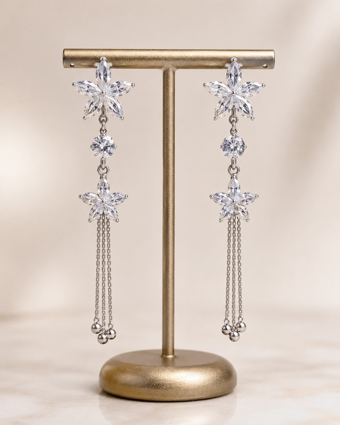 Pearl Heart Bow Drop Earrings