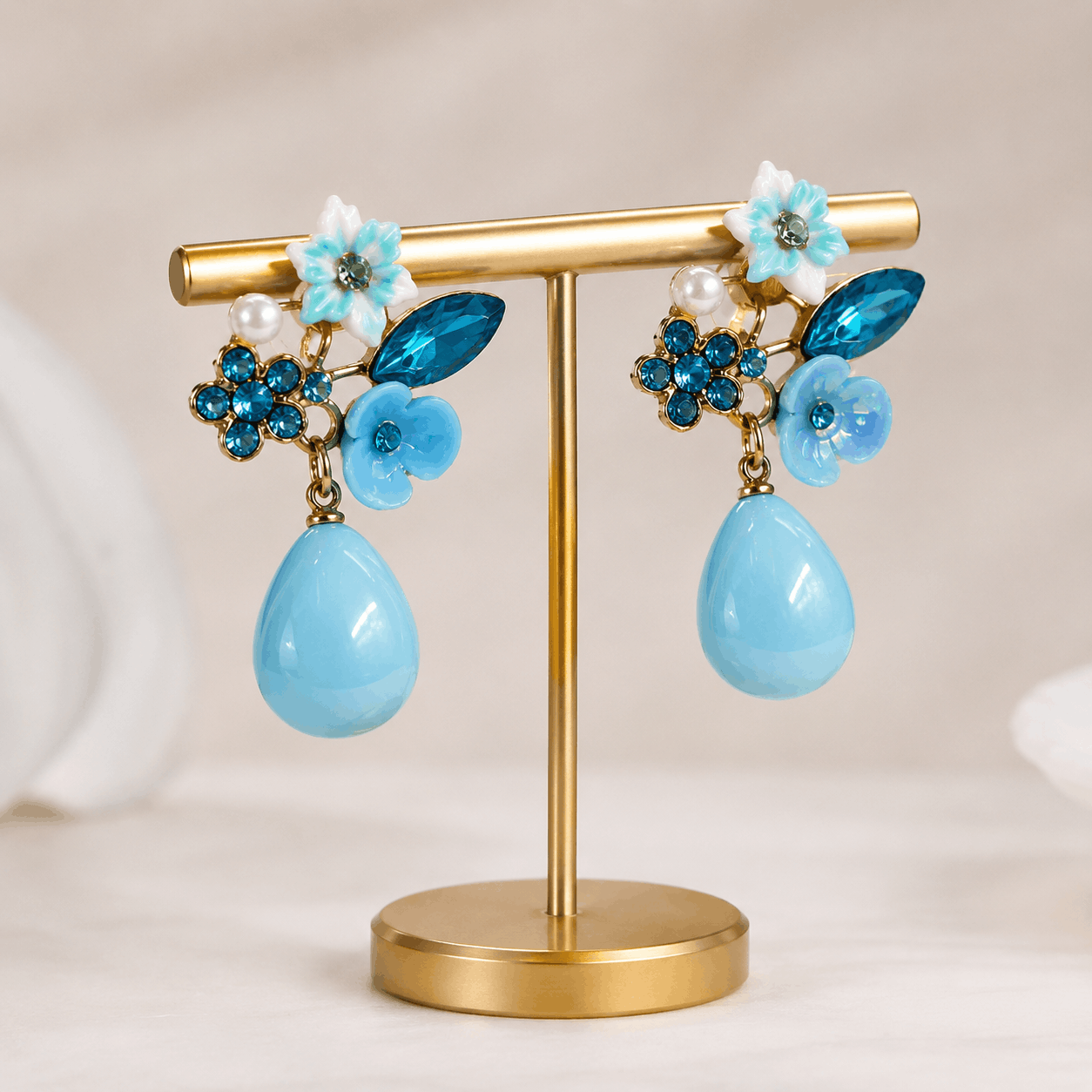 Crystal Marquise Statement Drop Earrings - Image 2