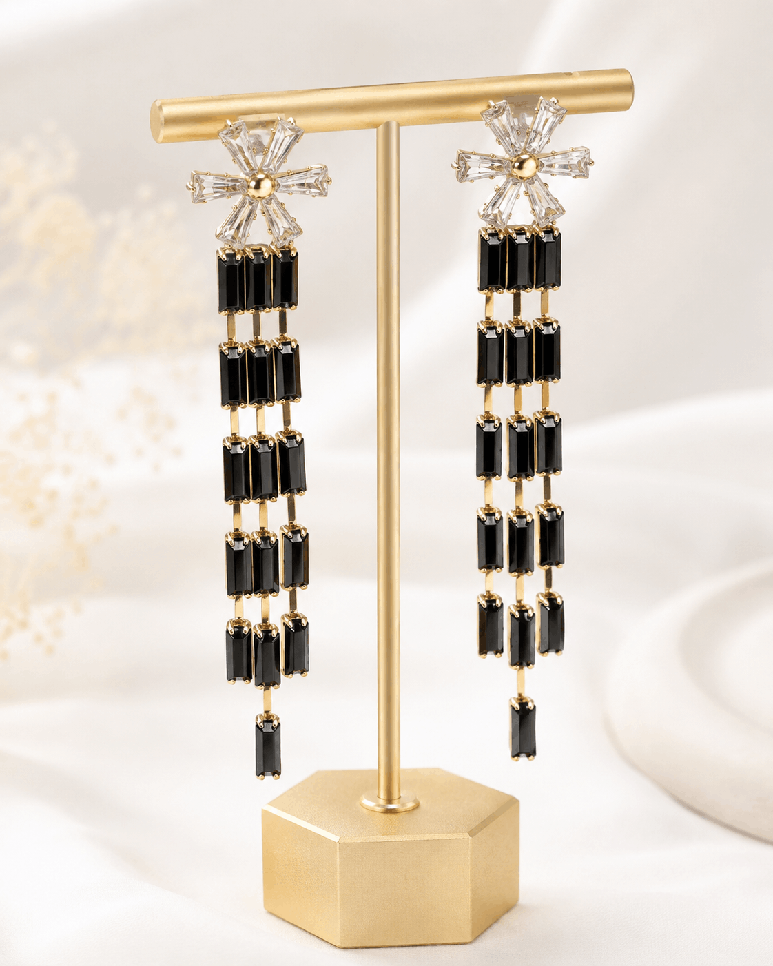 Emerald Teardrop Crystal Halo Earrings