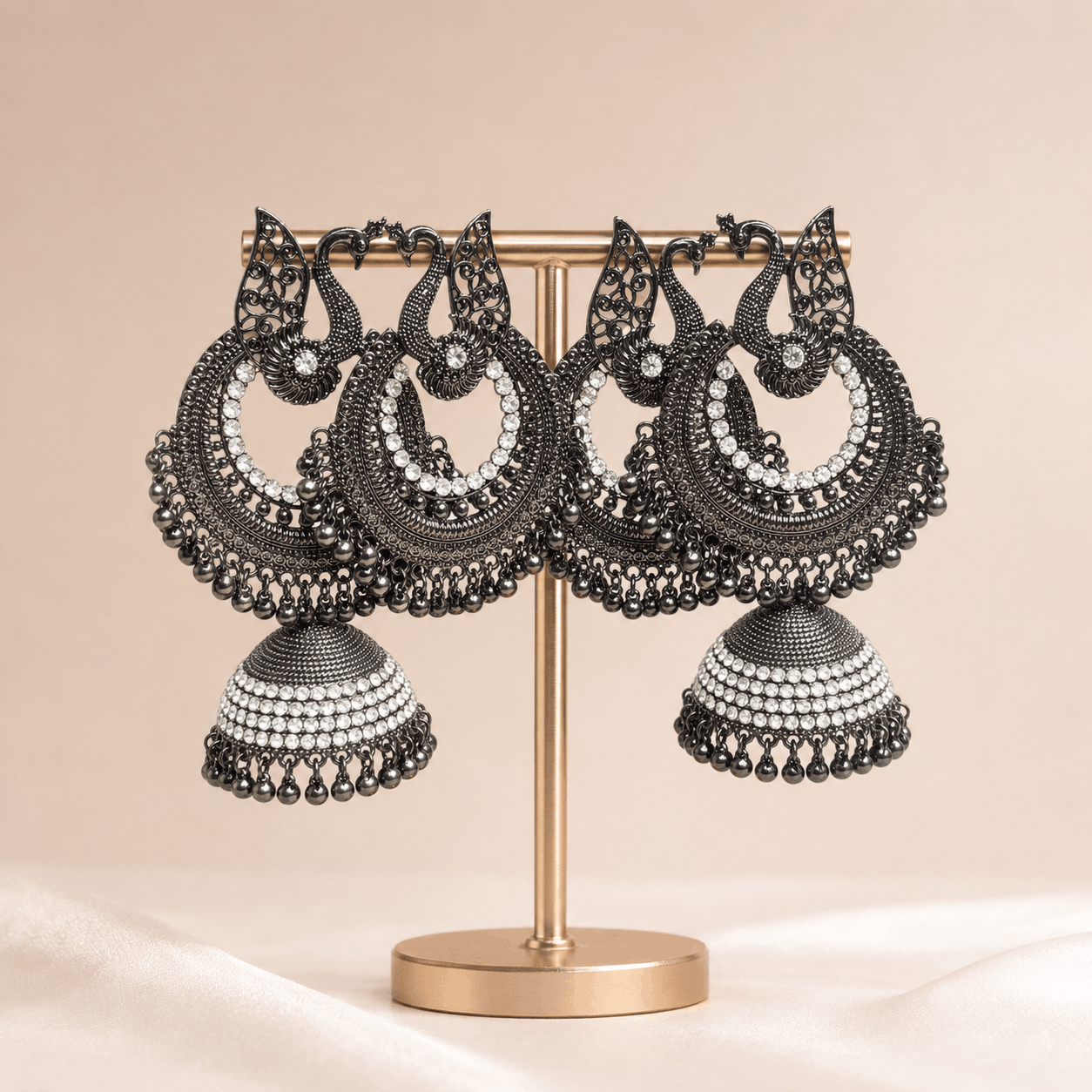 Peacock Jhumka Earrings