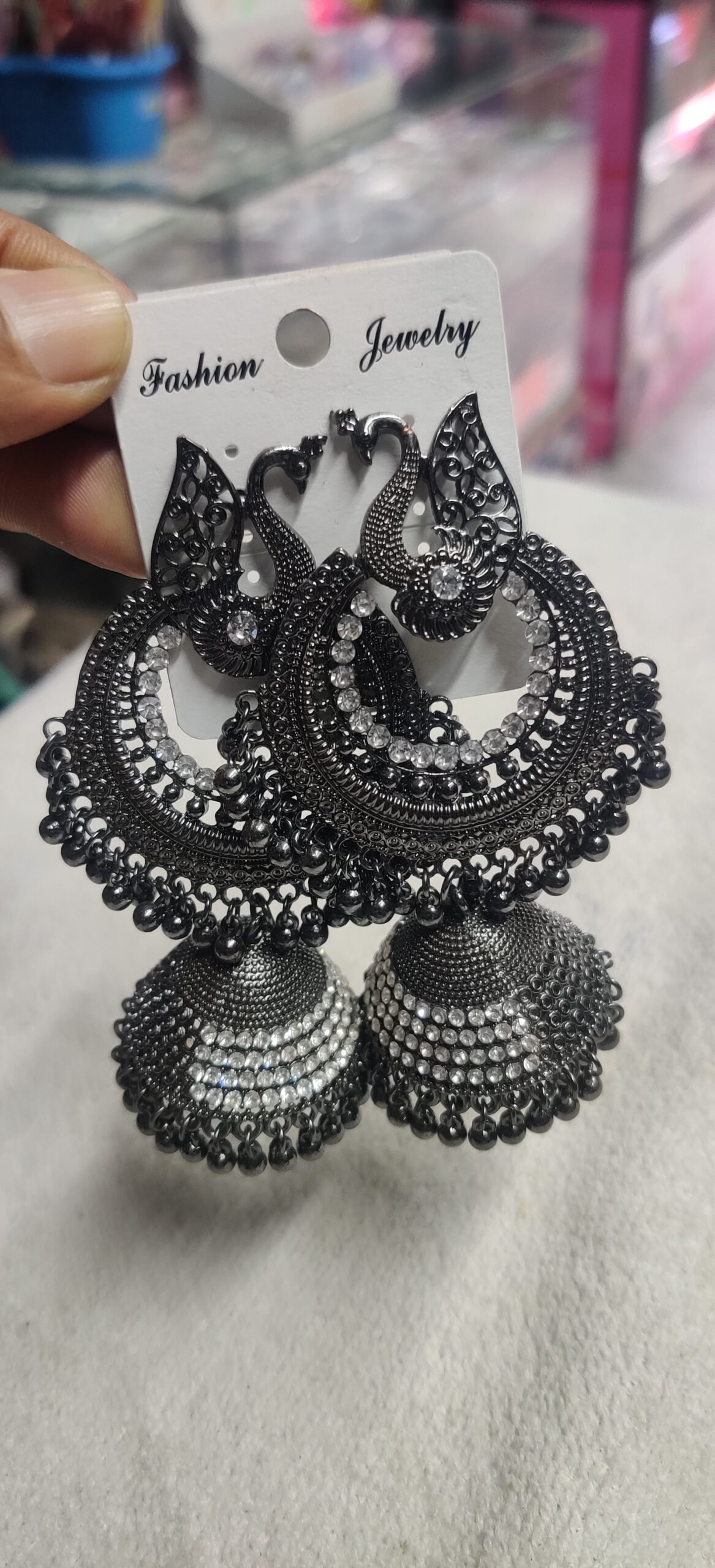Peacock Jhumka Earrings - Image 5
