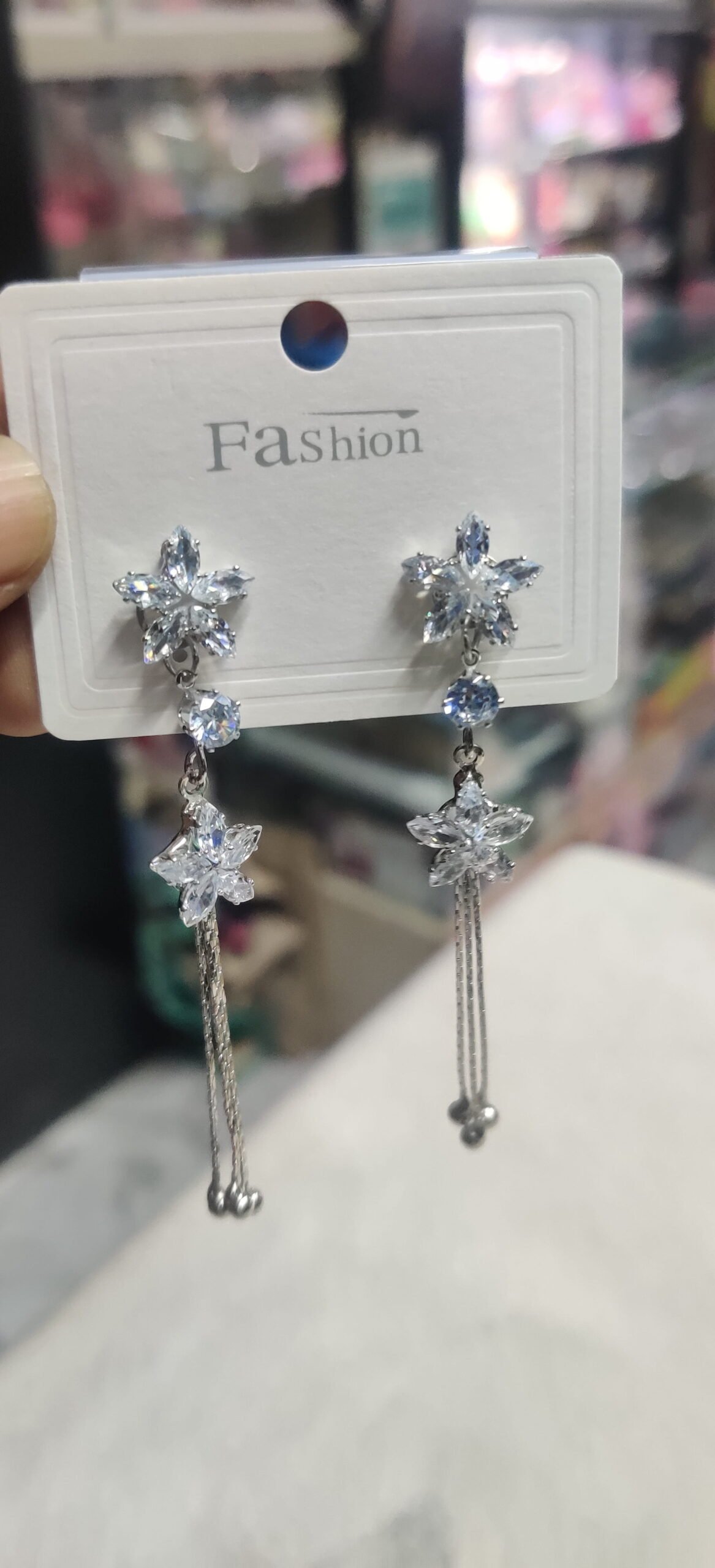 Pearl Heart Bow Drop Earrings - Image 3