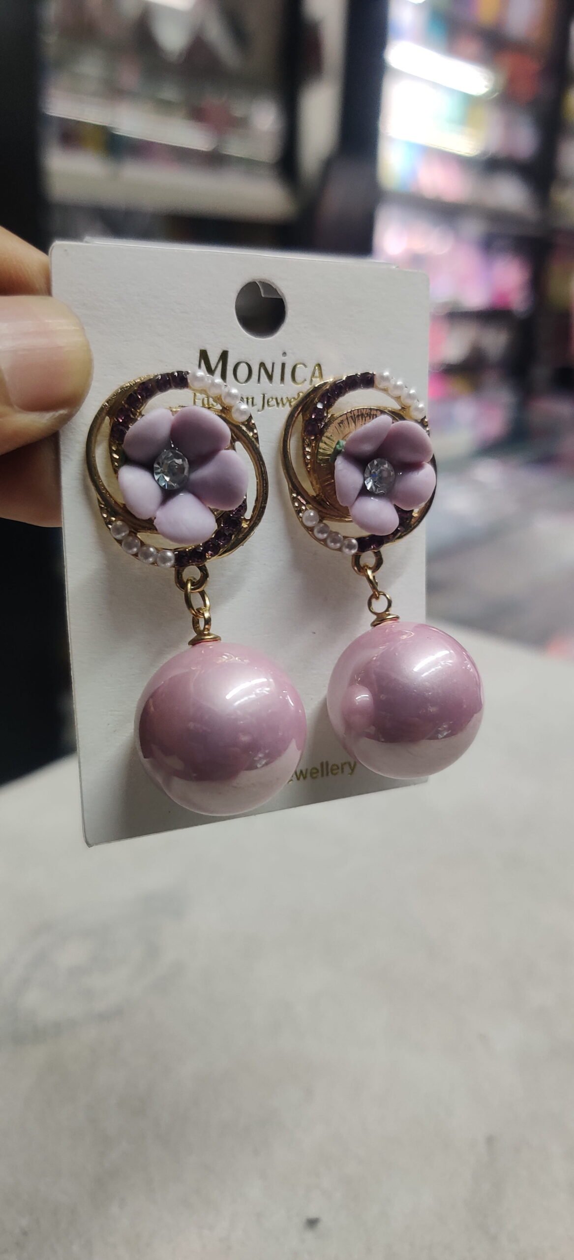 Crystal Trio Tassel Drop Earrings - Image 3