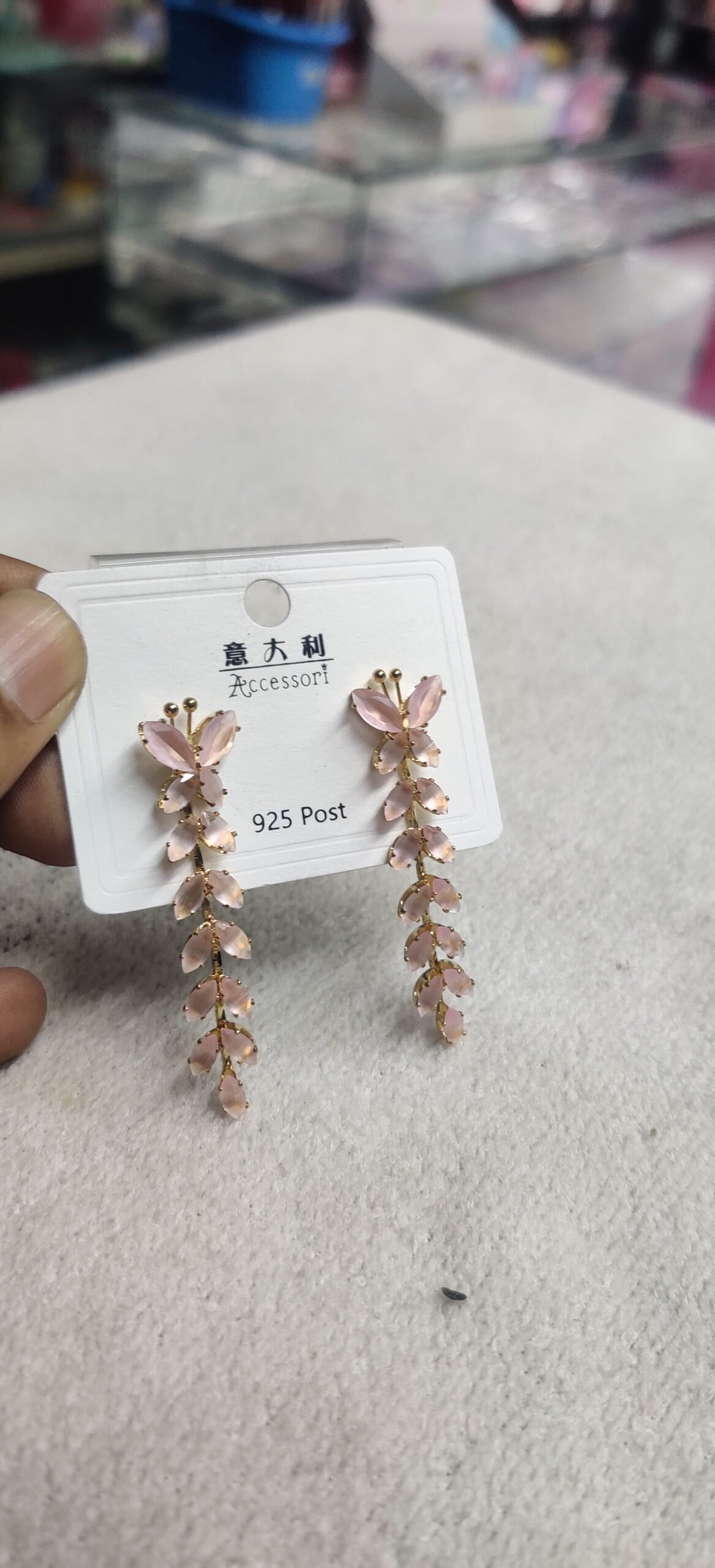 Crystal Round Chain Tassel Earrings - Image 4