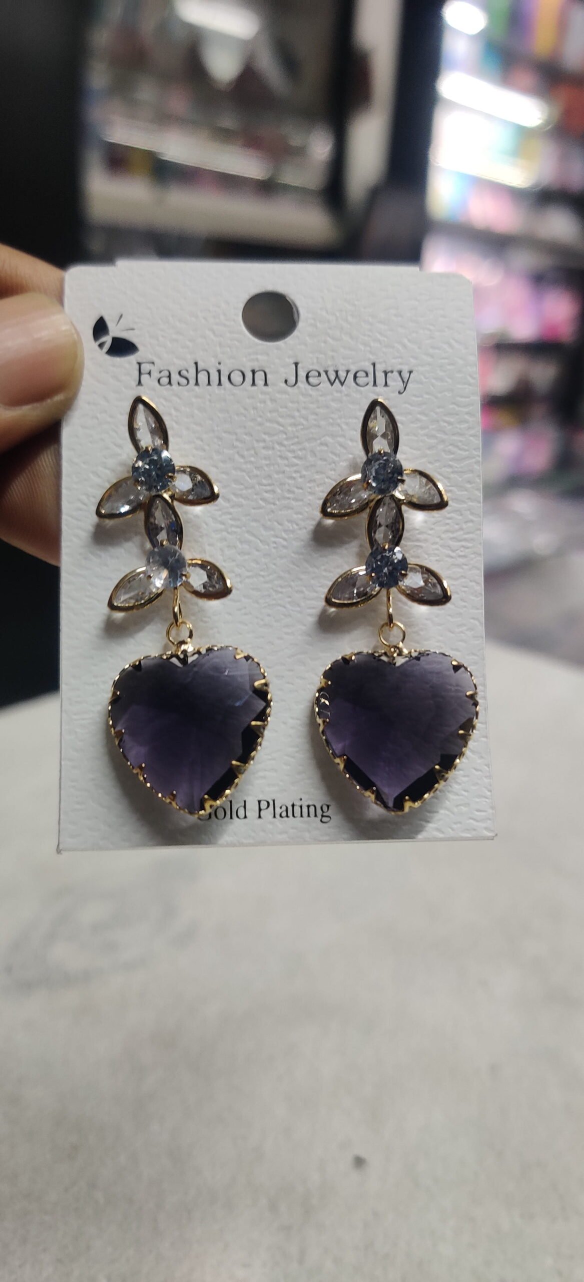 Crystal Star Cascade Long Earrings - Image 2