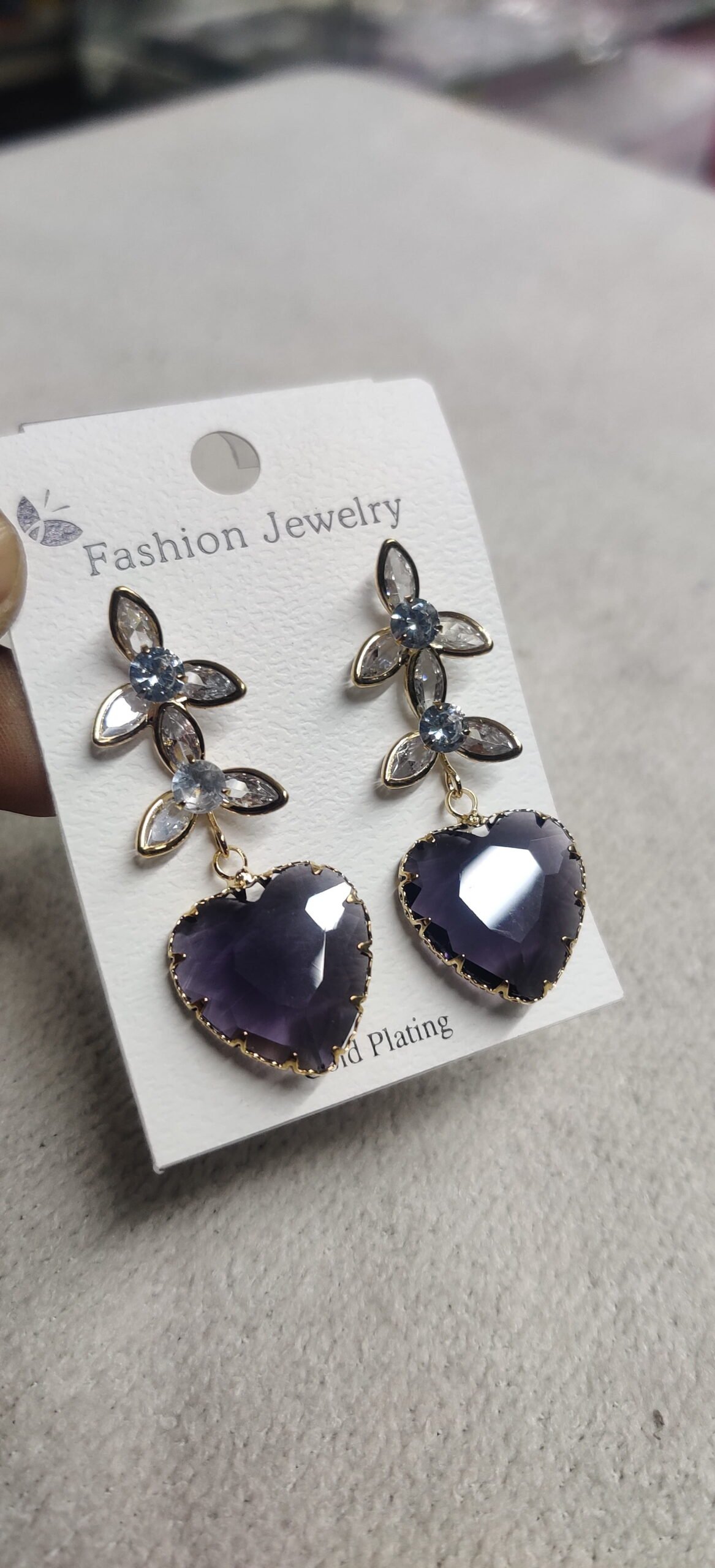 Crystal Star Cascade Long Earrings - Image 3